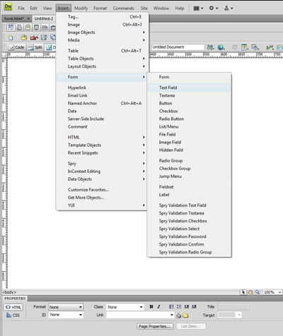 Dreamweaver Forms